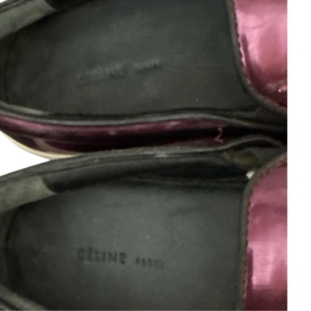 Authentic Celine Paris luxury designer metallic leather platform sneakers sz 7 - Picture 11 of 11